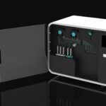 Gen1 Isolator against black background with soft shadow, front panel open.